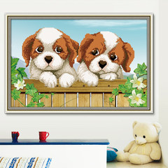 3D cross stitch, new living room animal series, cute cartoon dog, cross stitch bedroom, simple puppy 3D eco cotton (embroidered characters only)