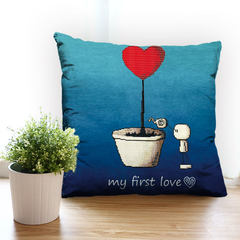3D cross stitch new living room sofa cushion printing cross stitch pillow a couple cartoon 3D eco cotton (embroidered characters only)