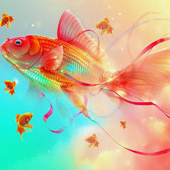 Sticky drill cross stitch new style, full drill goldfish, living room hanging painting, romantic romantic diamond embroidery, 5D diamond painting Fully drilled goldfish 80X50CM