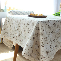 Cotton fabric style Linen Tablecloth table tablecloth table cloth rectangular small fresh floral garden square 80*80cm