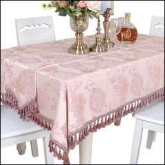 European-style pink purple rectangular table cloth dining room table cloth desk TV cabinet tea table cloth art tassels can be customized 80*80cm