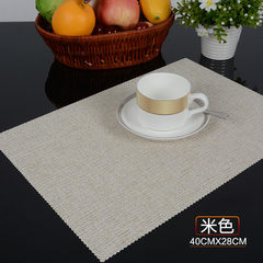 High quality waterproof mat, American table mat, PVC disc mat, coaster mat, heat insulation mat, Western food mat, tableware mat Beige (40x28cm)
