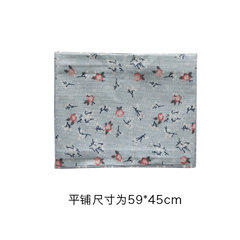 Cover Japanese cotton and linen cloth art table mat tea cloth cloth napkin thermal food mat photo shoot cloth blue ground powder flowers
