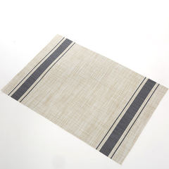 Simple plain PVC mat table mat cloth plate pad pad pad can be washed Western-style food bowl Navy Stripe mat