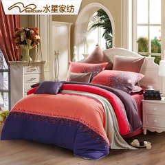 Mercury textile printing peached cotton four piece suite bedding Ronnie winter warm coffee 1.5m (5 feet) bed