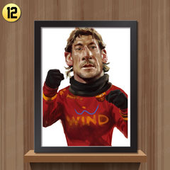World Cup football star cartoon has frame painting coffee bar decoration painting modern simple hanging painting restaurant wall painting 30*40 white frame 12 types of sumo home brand original