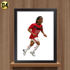 World Cup football star cartoon has frame painting coffee bar decoration painting modern simple hanging painting restaurant wall painting 30*40 white frame 04 sumo home brand original