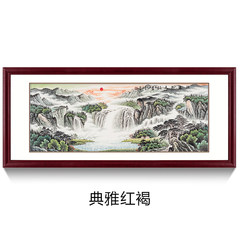 Hong Feng Shui lucky patron homes landscape painting decorative painting paintings cornucopia living room office has a long history Product size: wide 210*, high 90cm Elegant red brown Hand-painted original authentic