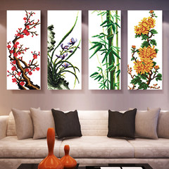 Printing cross stitch meilanzhuju new cross embroidery painting painting plum SZX series of small four living room 23x47 cm [chrysanthemum] precision printing line foot