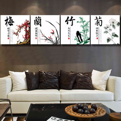The new printing cross stitch meilanzhuju flower four cross embroider printing small series of painting the living room [168x46 cm per block) printing line more than 30%