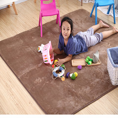 The living room and bedroom carpet carpet Gucci baby pad pad pad increase thick short plush game 1600MM× 2300MM Dark brown carpet