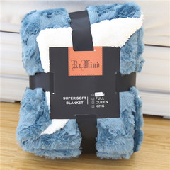For export, animal brushes, flower blankets, long hair, fur like blankets, double layer thickening, winter sofa covers, blankets with 140X200CM blue clouds.