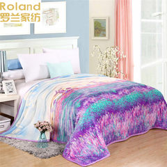 Rowland. Textile fleece blanket thickened coral fleece blanket sheets towels flannel blanket blanket of air conditioning 229x230cm Lavender (300 grams carpet)