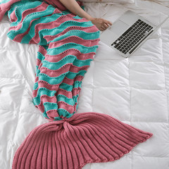 Spring Mermaid, tail blanket, sofa blanket, leisure blanket, nap sofa, summer air conditioning blanket, 95cmx195cm watermelon red Mermaid.