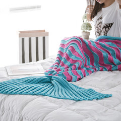 Spring Mermaid, tail blanket, sofa blanket, leisure blanket, nap sofa, summer air conditioning blanket, 95cmx195cm rose red - Mermaid.