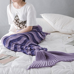 Spring Mermaid, tail blanket, sofa blanket, leisure blanket, nap sofa, summer air conditioning blanket, 95cmx195cm purple - Mermaid.