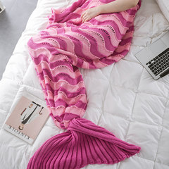 Spring Mermaid, tail blanket, sofa blanket, leisure blanket, nap sofa, summer air conditioning blanket, 95cmx195cm rose, mermaid.