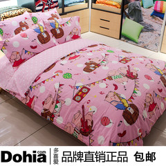 More like four sets of pure cotton suite, children's cartoon bedding, three sets of pig concert Pillow set 68*68 1.2m (4 feet) bed
