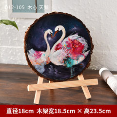 The East soil to send love to present wooden decoration painting modern office desktop Home Furnishing / Swan D12-105 Muxin swan.