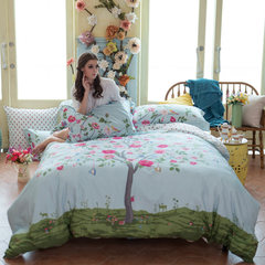 多喜爱MMK家纺全棉四件套正品 春季清新淡雅床上用品田园床品套件 1.5m（5英尺）床