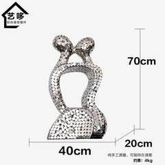 Abstract couple figures decorated living room desktop decorations Hotel soft outfit sculpture art Quality of stainless steel discs