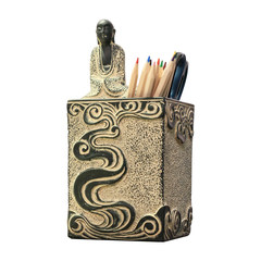 The new Chinese Zen Art Pen Pen creative study retro desktop office decoration business gifts Stone imitation effect