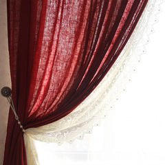 [red] professional custom made wine dotting the American country to do the old vintage color mosaic cotton linen curtains