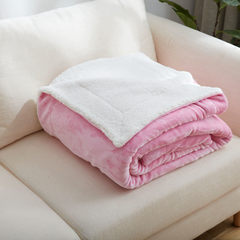 Thickening single napping blanket, plush sofa, dormitory blanket, double blanket, office nap, coral velvet blanket 100*120cm leg nap pink white