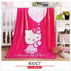 Cartoon baby blanket blankets coral blankets baby blankets flannel double thickened cloud blanket children blanket 100x130cm double layer cloud blanket rose red KT