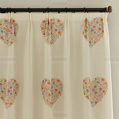 White ivory white peach heart-shaped leaves flowers floral embroidery curtain romantic bedroom custom of children in Beijing Without shade head + flat