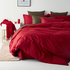 Pure cotton bed four pieces of cotton red wedding wedding bed linen quilt bedding plain Coffee wine 1.8 fitted models Other