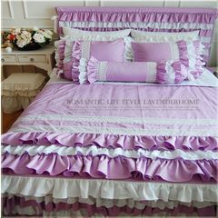 Korean imports buy gorgeous violets, lotus leaf cake, Princess Lace Wedding four sets of bedding products Four sets of violets 1.2m (4 feet) bed