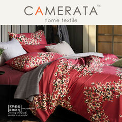 American Pastoral wedding celebration red cotton bedding 1.8m Satin sijiantao cotton double sheets 2.0m Athena advance deposit 1.5m (5 feet) bed
