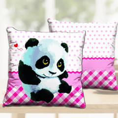 The new 3D printing cross stitch pillow on a pillow cushion car cute panda animal cartoon Pillowcase [single] 3D printing (without pillow)