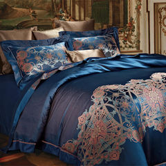 Home textiles high-end silk jacquard four piece 100% silk silk wedding bedding double autumn winter silk suite 1.8m (6 ft) bed