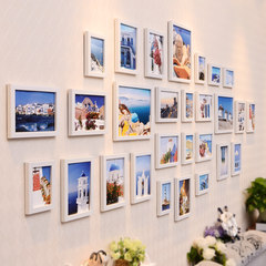 28 best European photo photo wall frame heart-shaped wall combination frame photo wall shipping living room atmosphere All white (Mediterranean style)