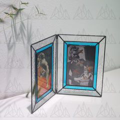 IMUSEART设计师品牌欧式相框相夹欧美复古照片夹植物相框 150x180cm粉色 折叠款