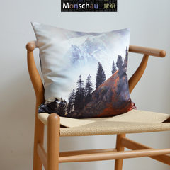Monschau landscape printing pillow modern minimalist Nordic sofa collocation package Trumpet (45*24 cm)