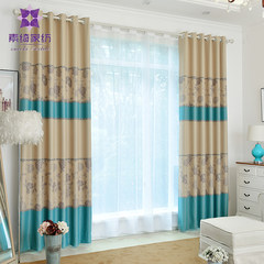 Curtain finished products, modern simple living room, bedroom shading cloth, flower double-sided printing curtain cloth, Europe The price of one meter fabric is 2 times