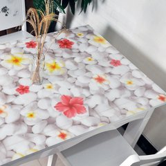 Jiayuan European Garden waterproof plastic cloth cloth disposable table cloth PVC tablecloth oil proof mat 1.5 Clip Flower Yuhua stone 80*80