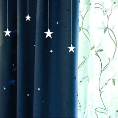 Solid stars of Scandinavian minimalist modern insulation shade cotton curtain curtains bedroom living room product customization Flax star (curtain hook processing)