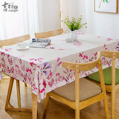 Auspicious family lotus cloth art table, table cloth, tea table, rural rectangular simple modern small fresh table mat Tablecloth fragrance Back towel 67*78