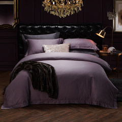 European and American 100 cotton four piece Satin pure cotton simple bed sole pigment coloured quilt bedding Bolivia Persian purple 1.5m (5 ft) bed