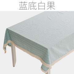 Small fresh pastoral linen tablecloths fabric table cloth rectangular square table cloth simple modern cover towels Blue background Ginkgo 150*180cm