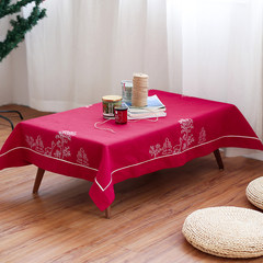 Cloth cloth cotton table cloth small fresh Christmas cloth round square rectangle Christmas tree red 140*220