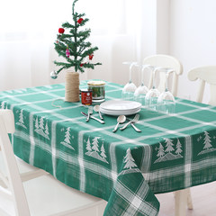 Cloth cloth cotton table cloth small fresh Christmas cloth round square rectangle Christmas tree green 140*220