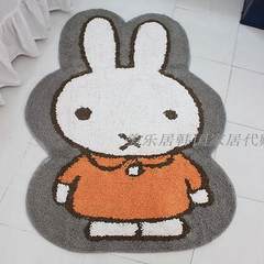 South Korea imported handmade cotton mat mat mat small bathroom kitchen color carpet cartoon spot shipping 60X160CM Gray edge Miffy purchasing
