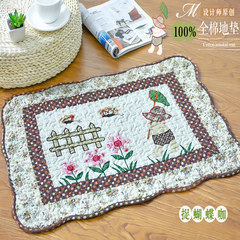 Handan 100% cotton household absorbent floor mat door mat thickened anti-skid bathroom washing machine hand washing customized size please consult customer service to catch butterfly - coffee