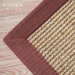 Cezanne thread sisal carpet mats mat custom thick and durable engineering covered the living room bedroom study 1.7m× 2.3m S3 wine red selvedge + non-woven bottom