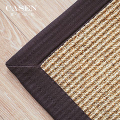 Cezanne thread sisal carpet mats mat custom thick and durable engineering covered the living room bedroom study 1.7m× 2.3m S4 deep coffee color + non-woven bottom edge